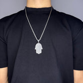 HAMSA HAND CHAIN - SILVER