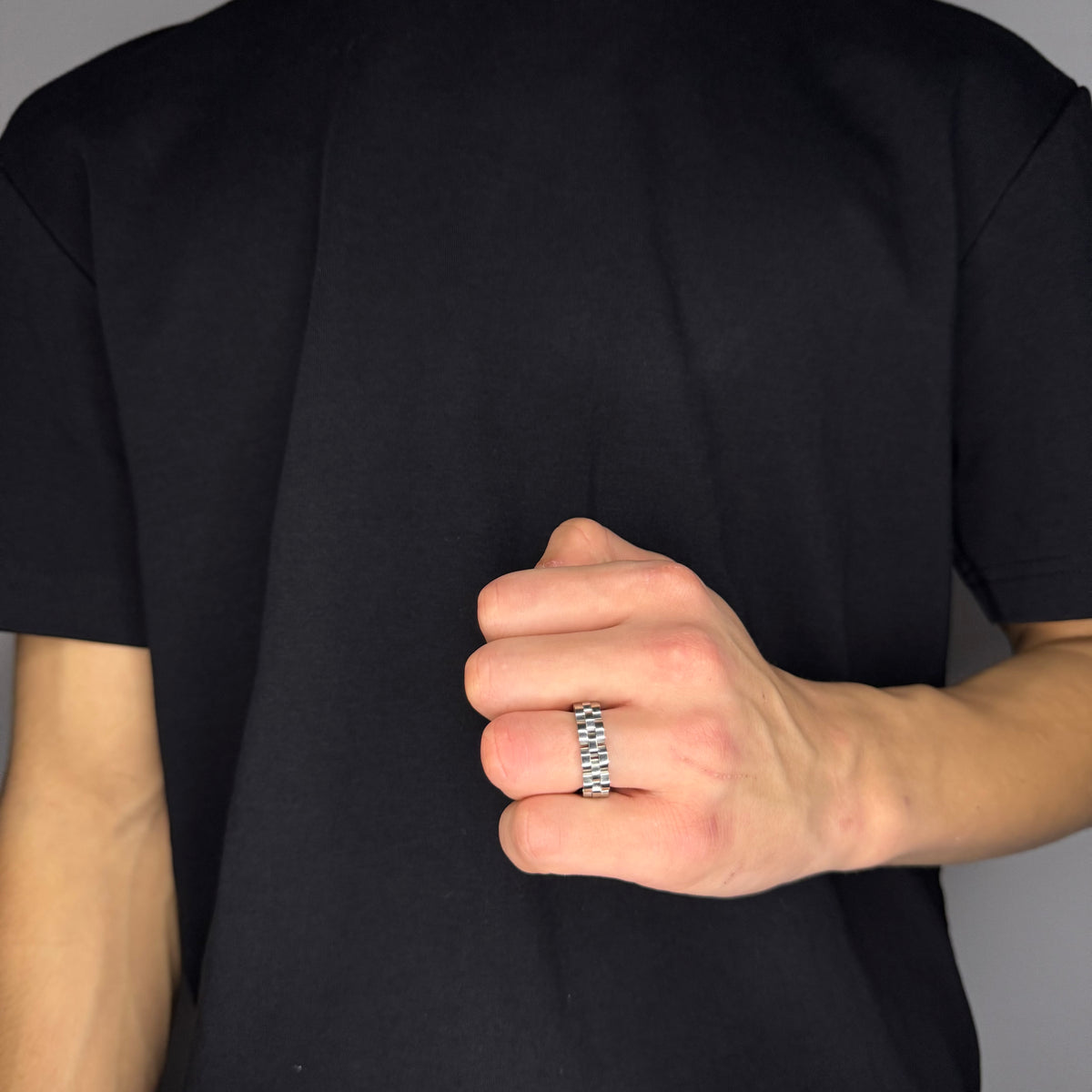 SCHAKEL RING (FLEXIBEL). - ZILVER