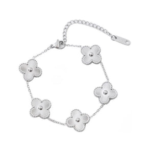 KLAVER ARMBAND. - ZILVER