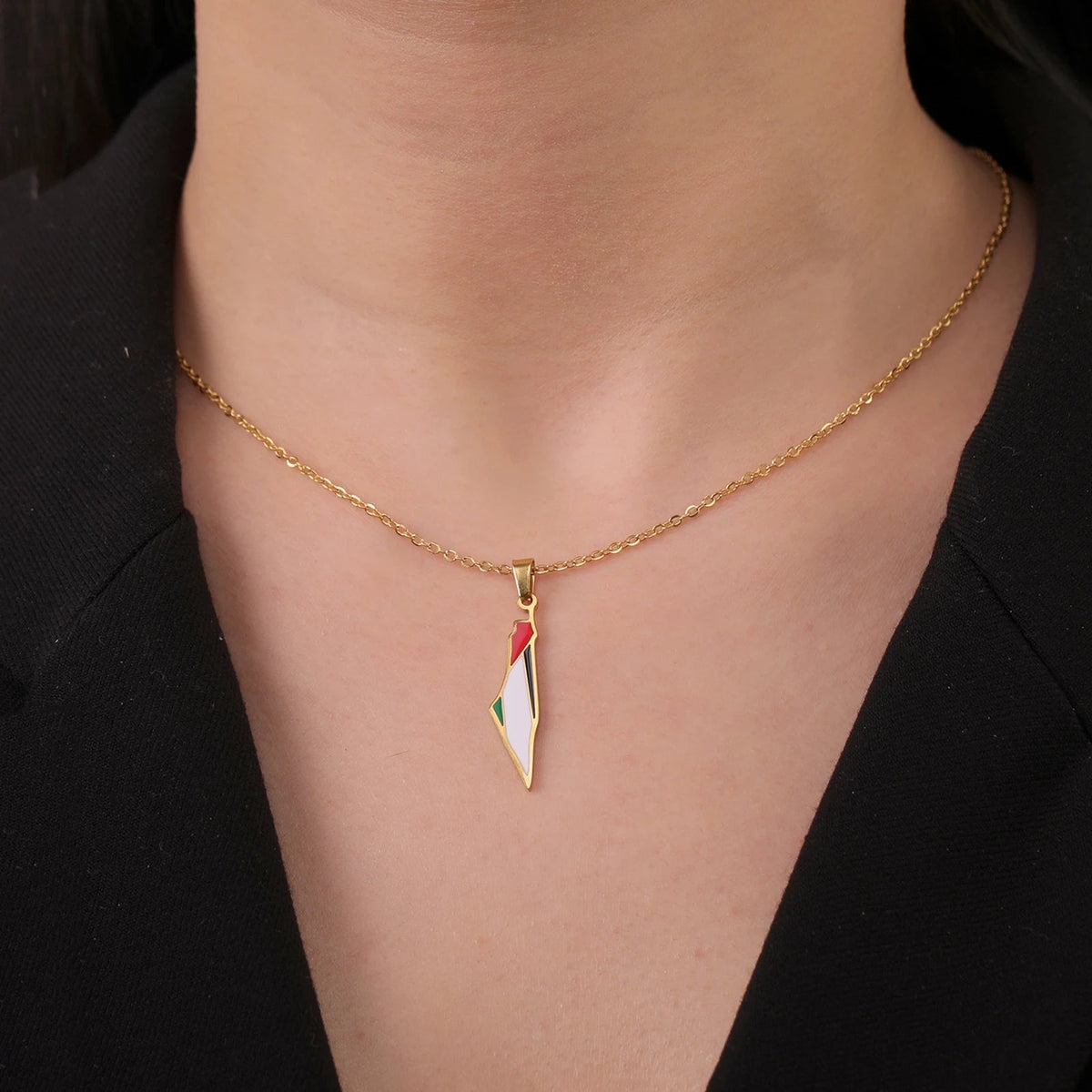 VRIJ PALESTINA | Ketting met kaart